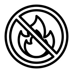 fire prohibited area line icon