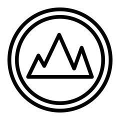 mountainous area line icon