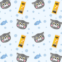 seamless pattern with cats