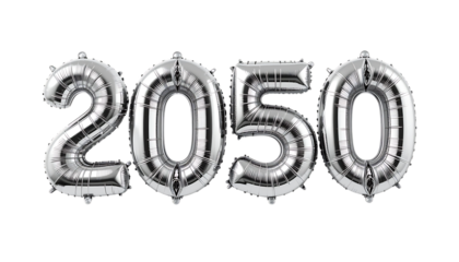 2050 silver balloon text png