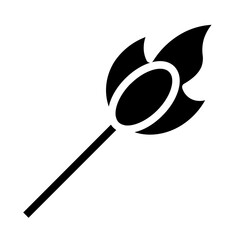 wooden match lights up solid icon