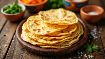 Authentic Golden Corn Tortillas Isolated on Transparent Background for Cinco de Mayo Promotions and Food Marketing Campaigns