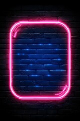 Obraz premium Neon Frame on Brick Wall (1)