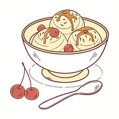 zabaglione whipped egg yolks vector artwork