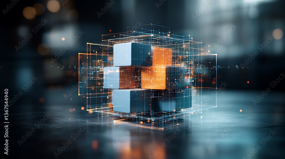 Leinwandbilder abstract colorful cube structure blocks