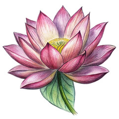 Title: Serene lotus flower floating on water with delicate pink and white petals  
