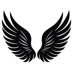 silhouette vector of wings tattoo design