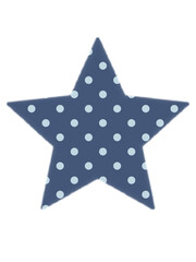  blue star on white background, sea elements. Vintage polka ornaments.