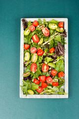 Tomato and lettuce salad.
