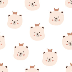 Fototapeta premium Cute bear pattern perfect for children design projects. Vector illustration