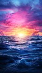 Obraz premium Sunset Over Ocean Majesty