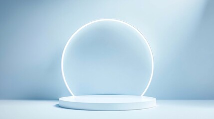 Professional 3D isometric podium display with clean lines and text area