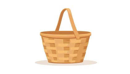 Obraz premium Minimalist bamboo basket showcasing natural texture, simplicity concept