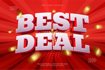 Red Best Deal Promo 3D Editable Text Effect Style