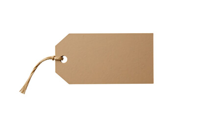 A blank, eco-friendly kraft paper tag with a string png