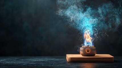 Blue smoke dark background mysterious image