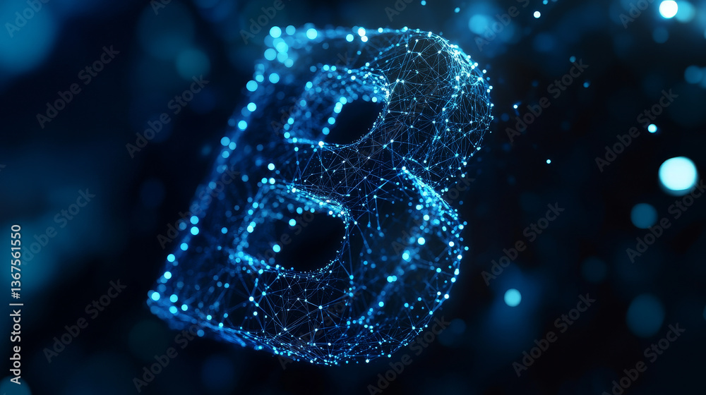 Poster isometric vector abstract big data visualization. futuristic b letter design. visual information com
