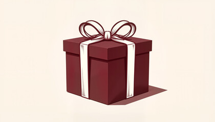 Fototapeta premium Minimalist gift box with bow, clean and elegant design
