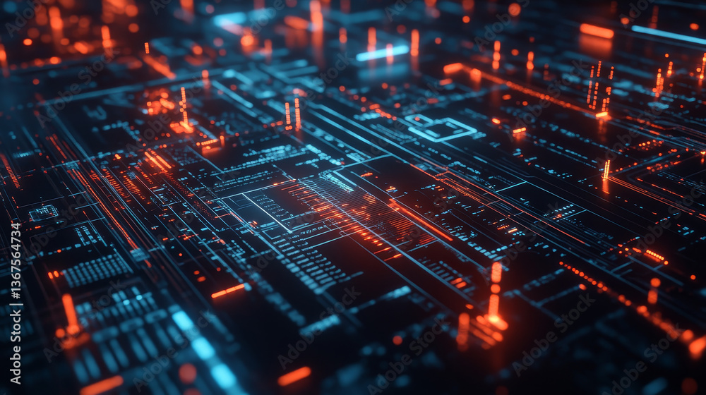 Poster isometric abstract big data visualization. futuristic a letter design. visual information complexity