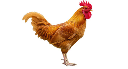 Isolated Brown Rooster Standing