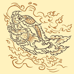 abstract of a fantasy fish vector for illustration card decoration