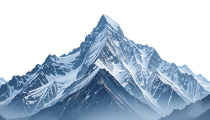Fototapeta premium A majestic, snow-covered mountain peak png