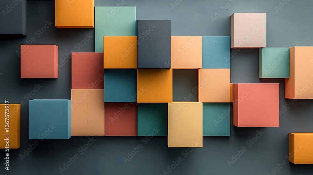Poster colorful cube abstract background texture