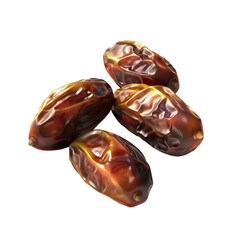 3D Kurma Dates Fruit Icon Isolated on Transparent Background