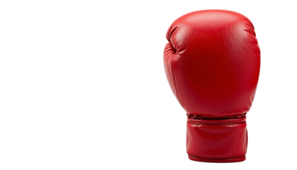 A red boxing glove shown in the front view png