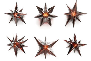 Obraz premium 3D Sci-Fi Throwing Stars Infused with Energy Fields.