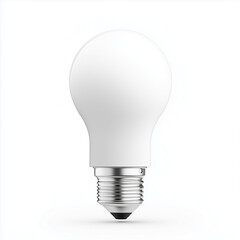 Minimalist LED Light Bulb with Energy-Efficient Design, Isolated on White Background
