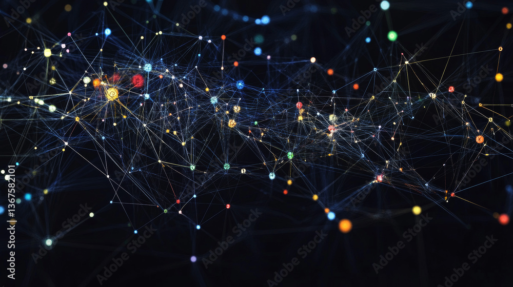 Poster global network connection banner design template. header social network communication in the global 