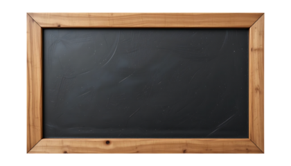 A wooden framed blackboard sign with a blank surface png