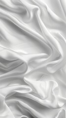 Soft white silk fabric draped elegantly showcasing smooth textures and subtle sheen