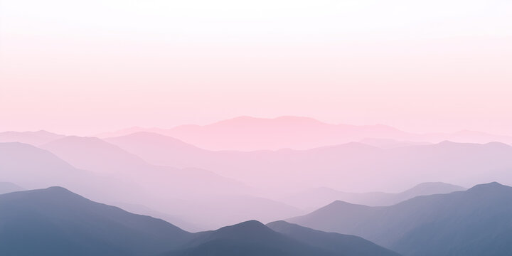 panoramic mountain landscape with mist and sunset  - Powered by Adobe