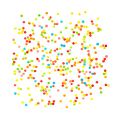 Bright colorful Easter sprinkles, isolated image, top view