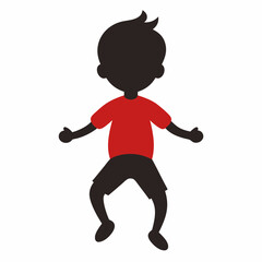 Toddler child activity silhouette vector illustration