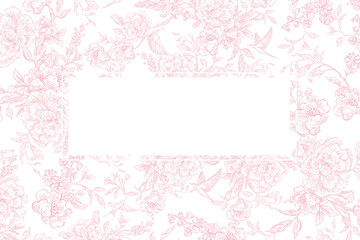 Tender  Floral pink card, Elegant Line Art design