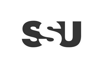 SSU logo design. Initial letter S S U bold font style for tech startups, consulting, corporate branding. Creative company name, headlines typography identity, trendy logotype.
