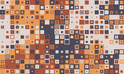 Fototapeta premium Abstract geometric background with a vibrant mosaic of earthytoned squares. Perfect for website banners, presentations, or textile design.