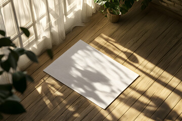 Obraz premium Tranquil Yoga Space: Serene Environment with Minimalistic Decor for Peaceful Yoga Practice