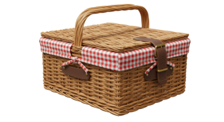 Isolated Wicker Picnic Basket