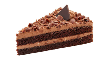 Isolated Chocolate Cake Slice