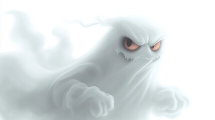 Obraz premium Realistic Halloween ghost shadow. Transparent isolated phantom. Flying spooky dead soul. Black smoke transparent horror monster.