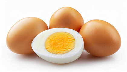 boiled eggs on a white background