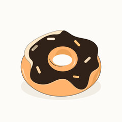 Chocolate donut. Donut. Sweet donut. Vector donut. Vector illustration.