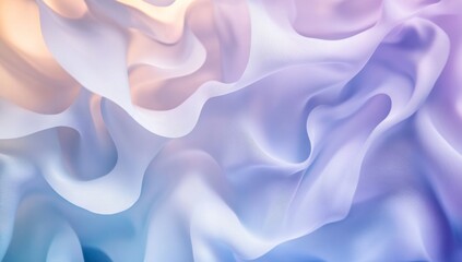 Obraz premium Delicate pastel drapes, flowing fabric texture, soft light background, fashion design inspiration