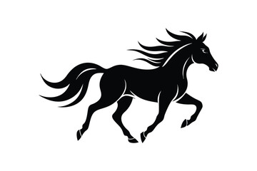 Silhouette vector illustration of a galloping horse.eps