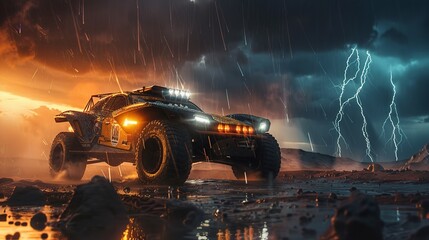 adventure offroad car crossing the big © Farkhanda