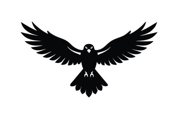 Silhouette vector illustration of a soaring hawk.eps